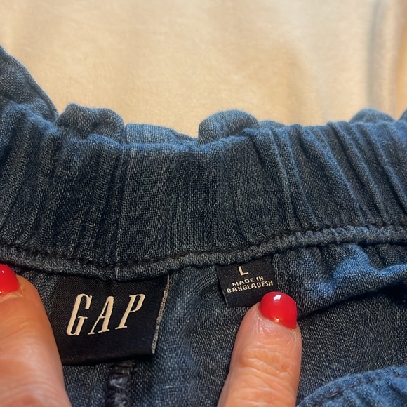 New GAP wide leg 100% cotton pull on pants . Size L - Picture 3 of 5